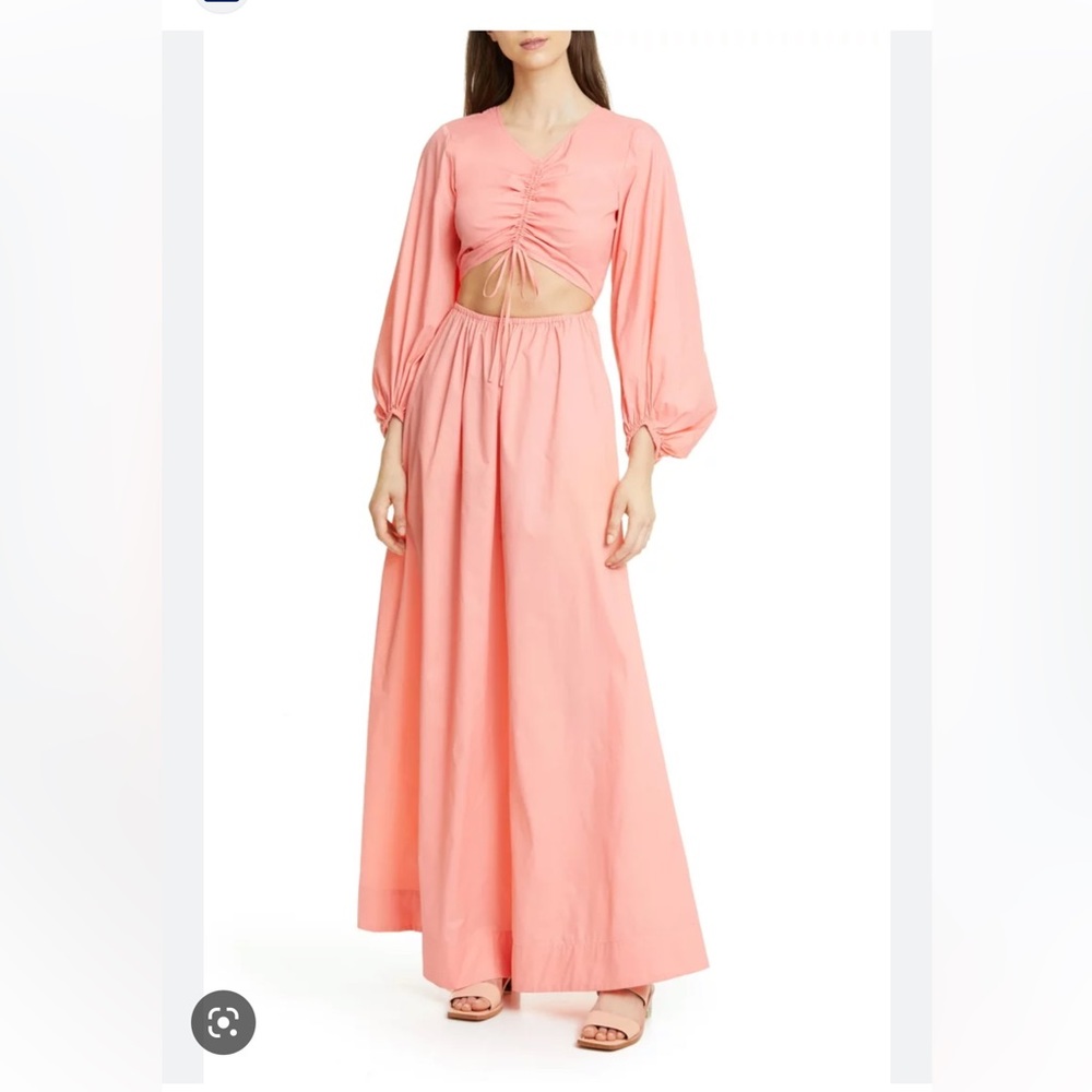 Staud Coral Ruched Cutout Tangier Maxi Dress
: S